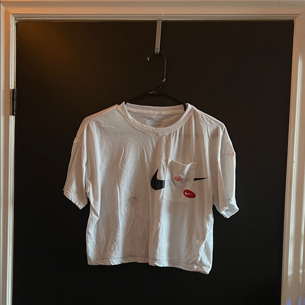 Nike White Tee with Black Swoosh